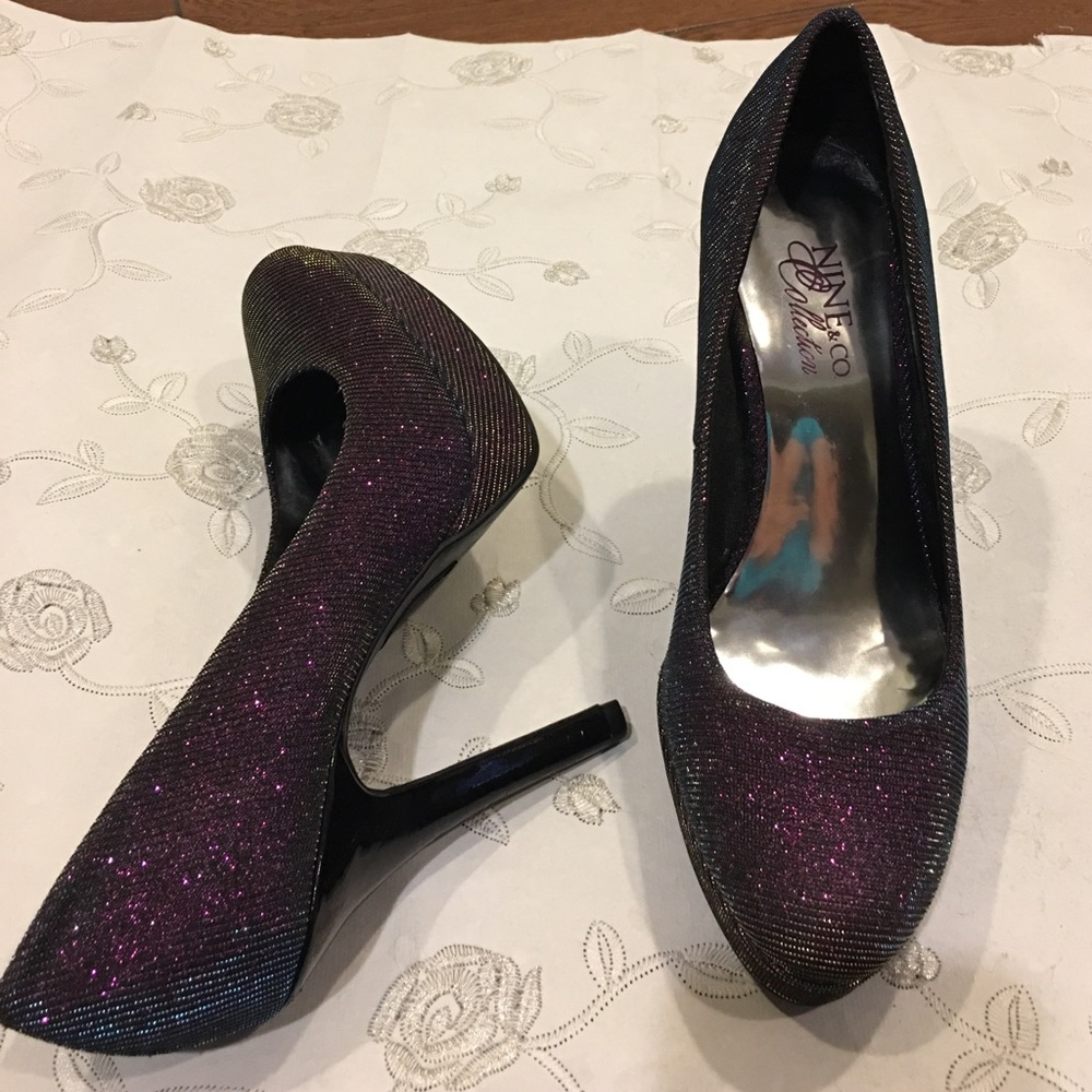 Nine&Co Colllection glitter pumps iridescent