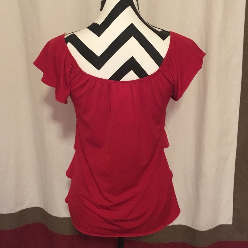Red ruffled blouse NWT - Picture 2 of 4