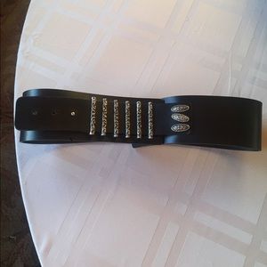 💐black leather belt!