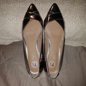 Silver Calvin Klein Flats