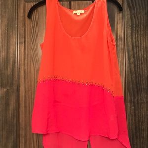 Summer tank in tangerine and pink