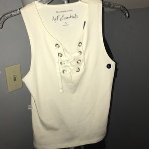 A&F Lace-up Crop Tank