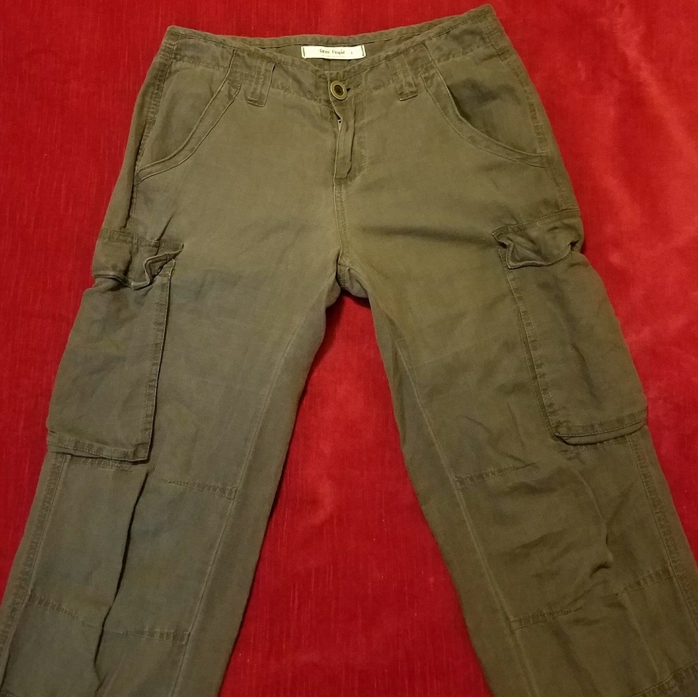 Free People Cotton/Linen Cargo Pants Ladies 6