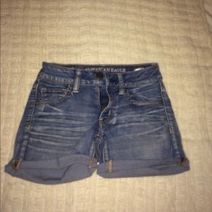 American eagle denim midi shorts