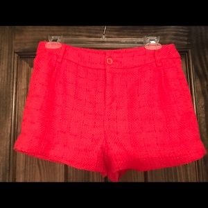 Hot pink tweed shorts