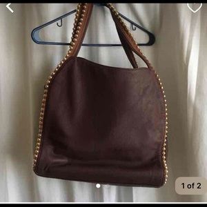 Big Buddha Tote.  Burgundy leather with Gold Studs