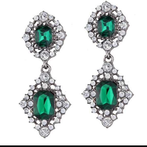 New Emerald Drop Earrings - Picture 2 of 2