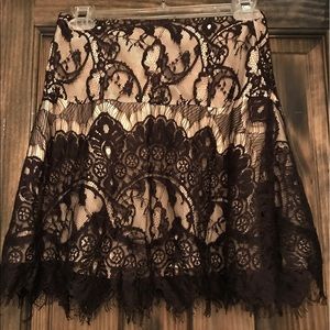 Black and white lace skirt