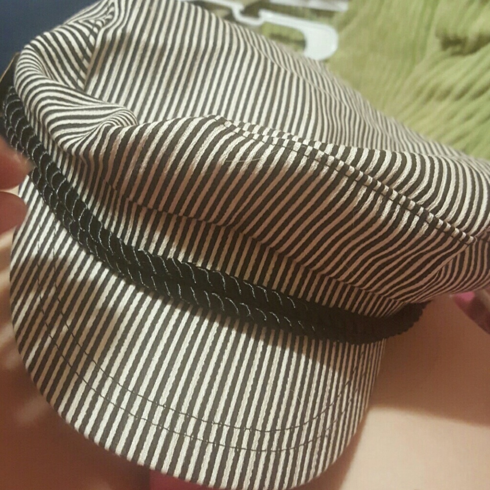 Striped newsboys style cap
