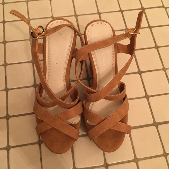 Fashion Focus Shoes - Fashion Focus Tan wedge heels Kehlilove7