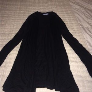 Basic long black cardigan