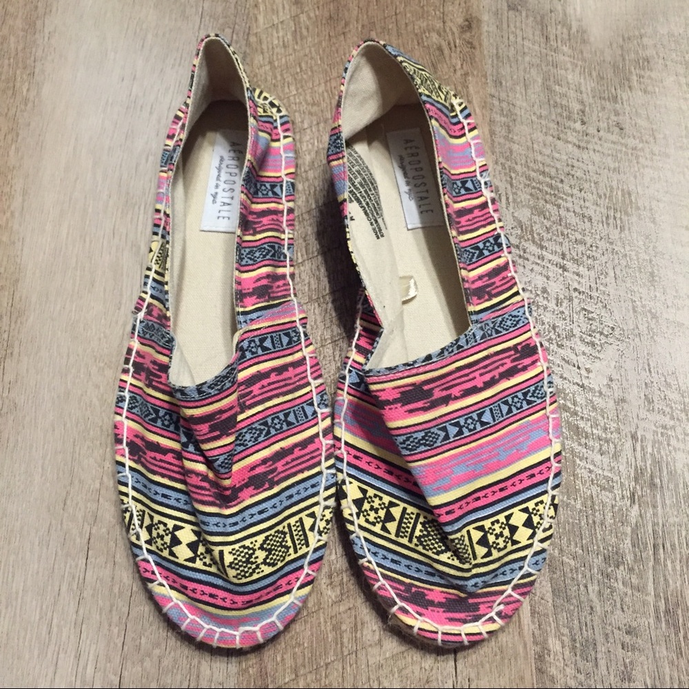 Aeropostale Striped Pink Espadrilles