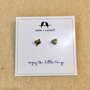 "R" initial earring studs. Chloe & Isabel