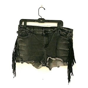 Rock Republic Black Booty Shorts with Fringe