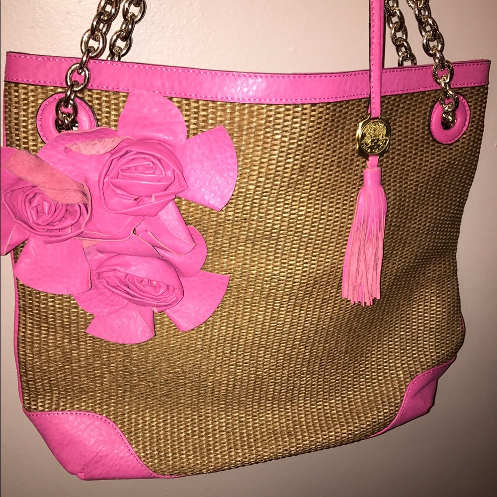 Vince Camuto straw/leather handbag 🔥🔥
