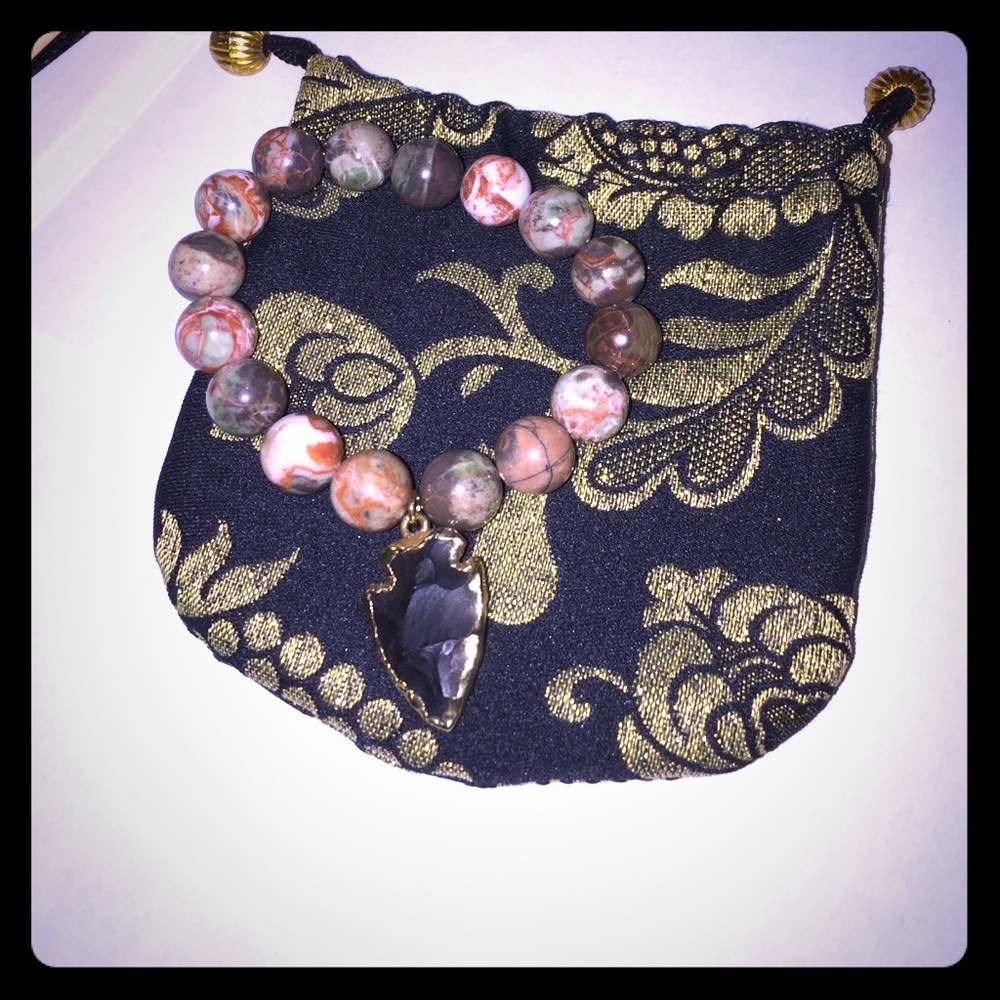 Handmade arrow spear beaded bracelet.