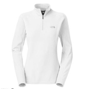 north face white fleece half zip