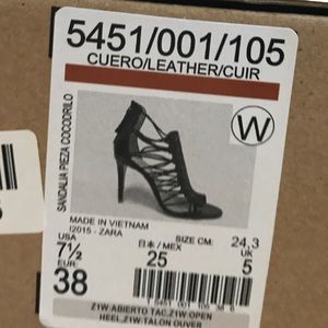 Chaussures De Fête ZARA Wedge - Talon Haut - Taille 38 EU / 7.5 US - Réf. 1480/001 - Neuf Avec étiquettes