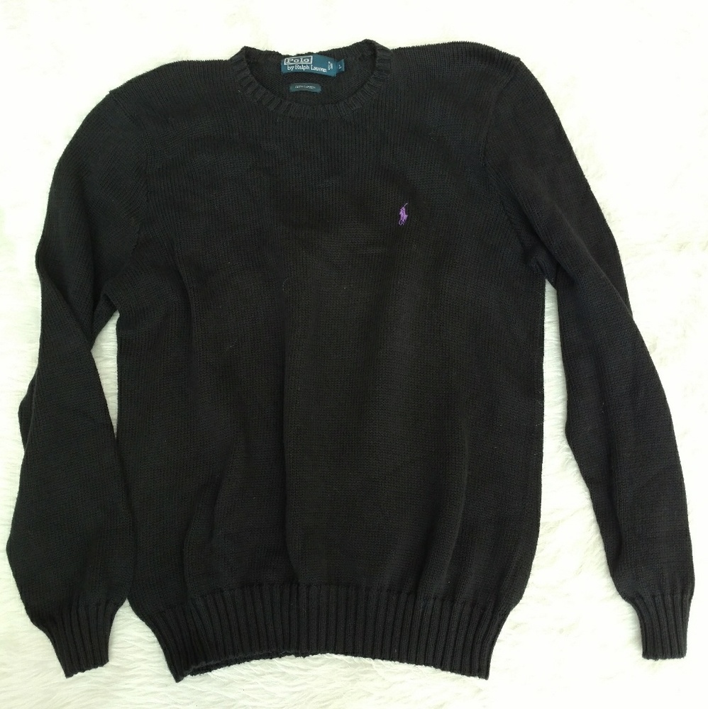 CLASSIC POLO SWEATER COTTON BLACK