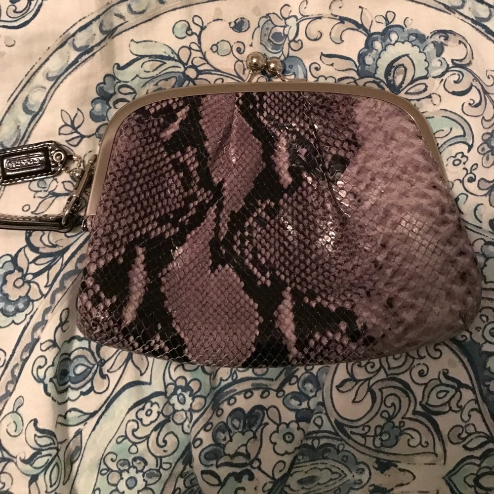 Vintage Coach Embossed python small clutch