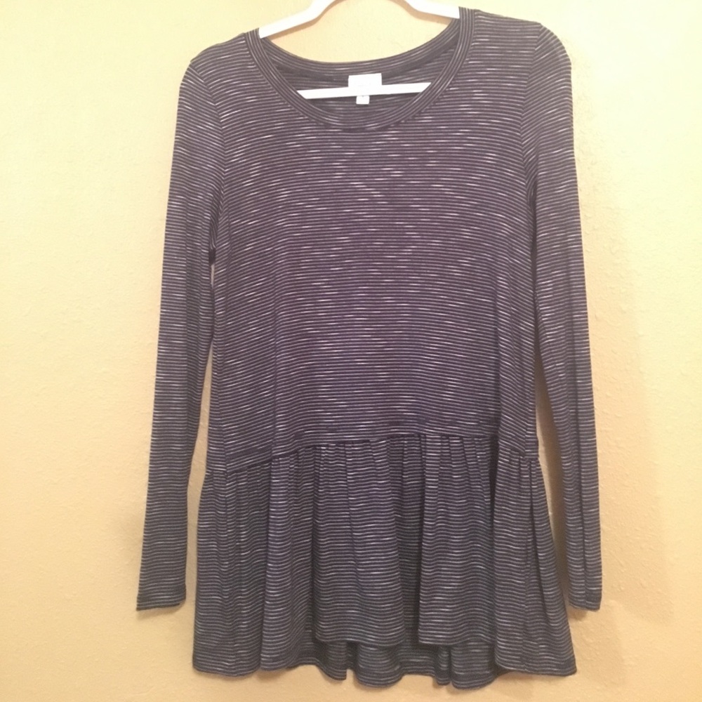 Boutique Stripped Relaxed Peplum