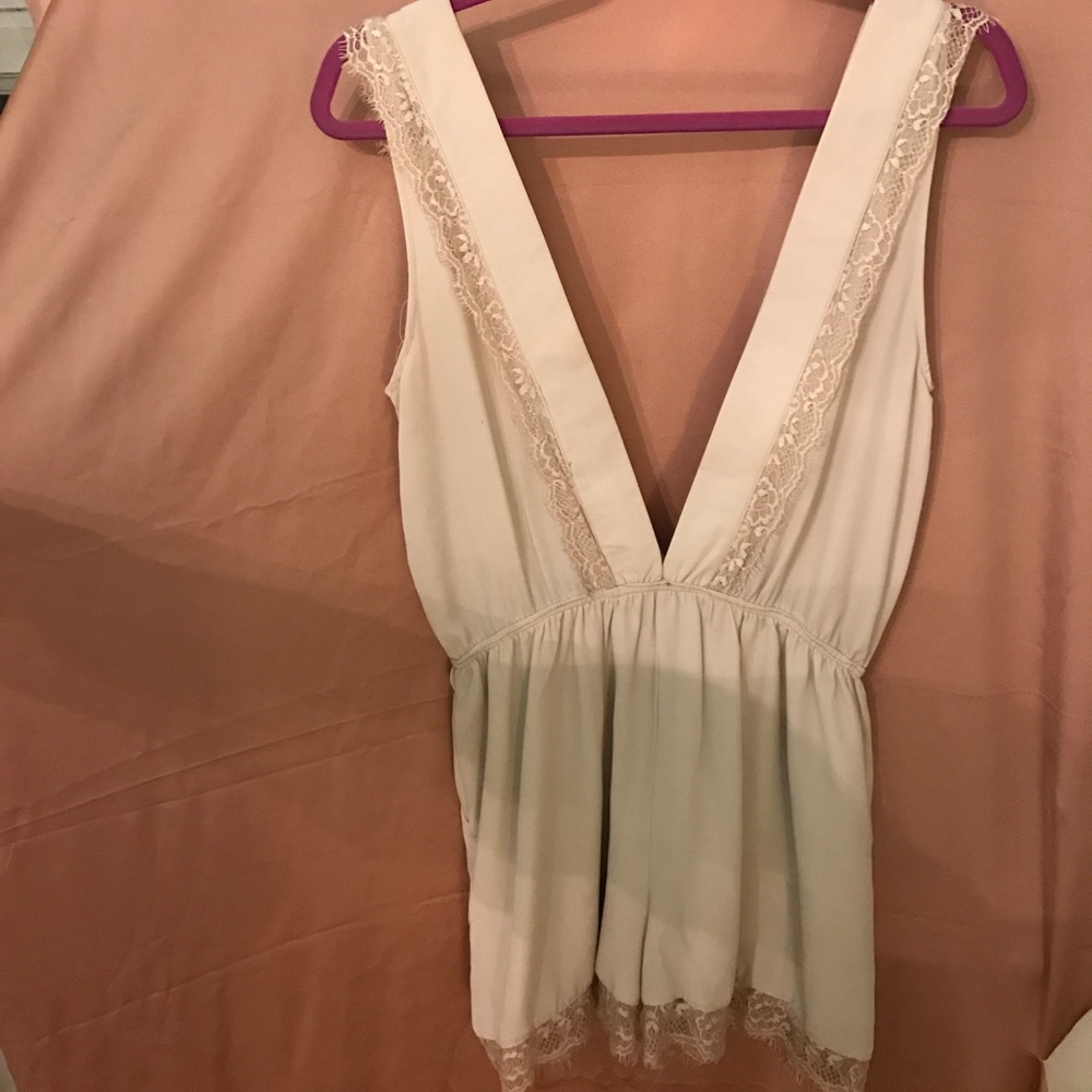 Plunging neckline Lace Romper