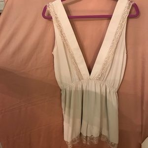 Plunging neckline Lace Romper