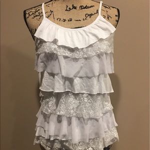 Layered white shirt, size medium