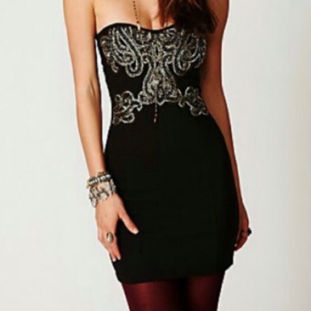 Free People Black Cocktail Dress