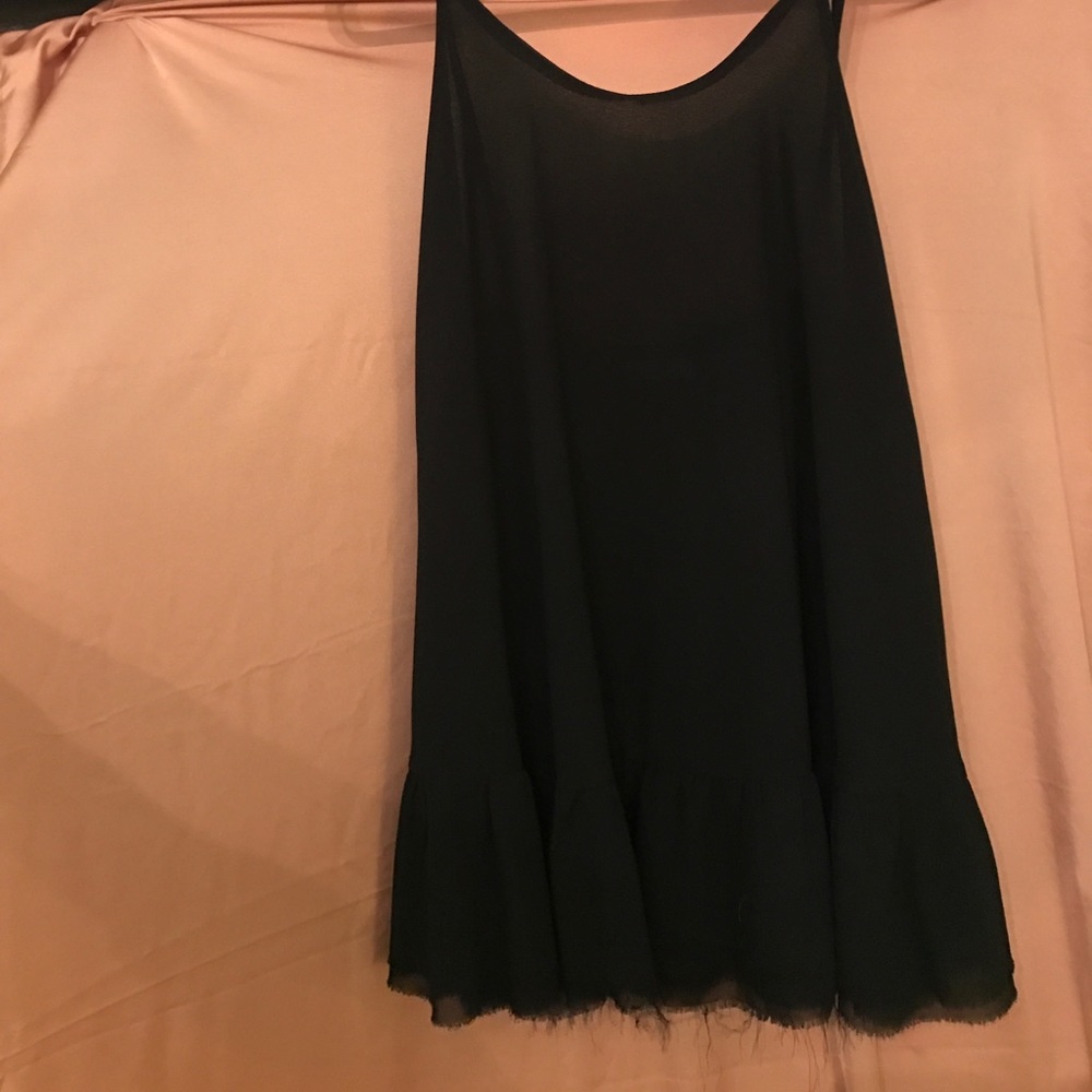 Chiffon black baby doll ruffle dress