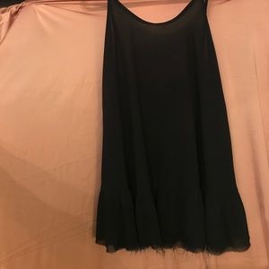 Chiffon black baby doll ruffle dress