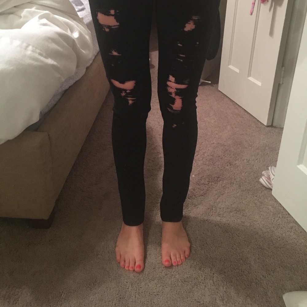 Citizens of Humanity distressed black skinny jeans