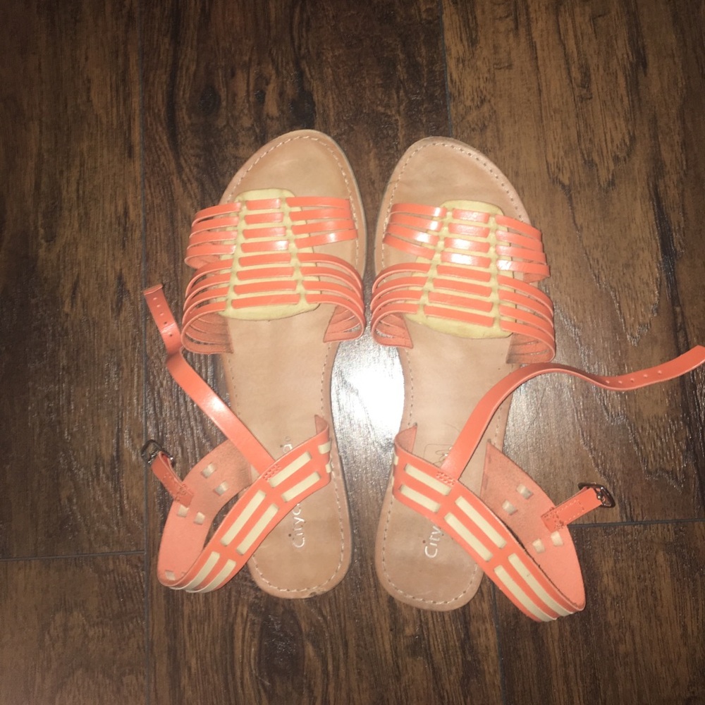 Orange and Nude Sandals
