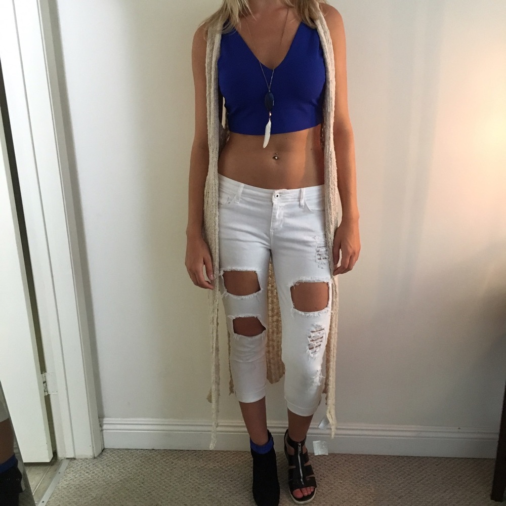 Blue crop top from Urban Outfitters