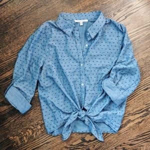 Black Rainn button down with front ties