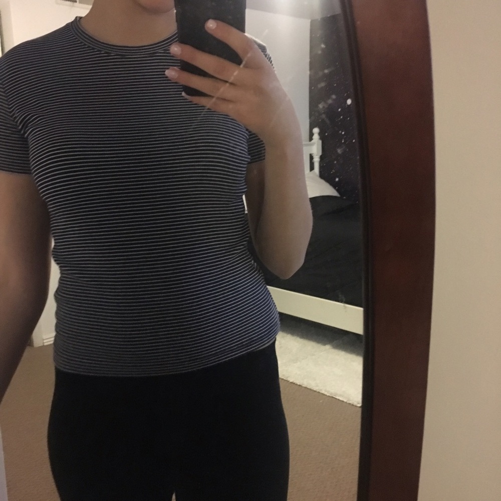 John Galt Ribbed Striped Tee - Picture 2 of 4
