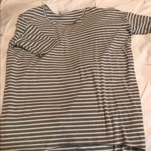 LulaRoe Irma. Gary and white stripe.