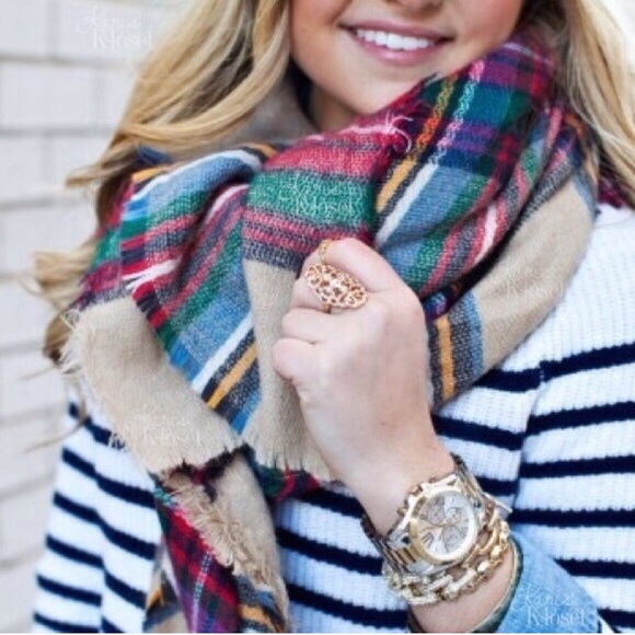 Karis' Kloset Accessories - Accessories | Plaid blanket scarf multi