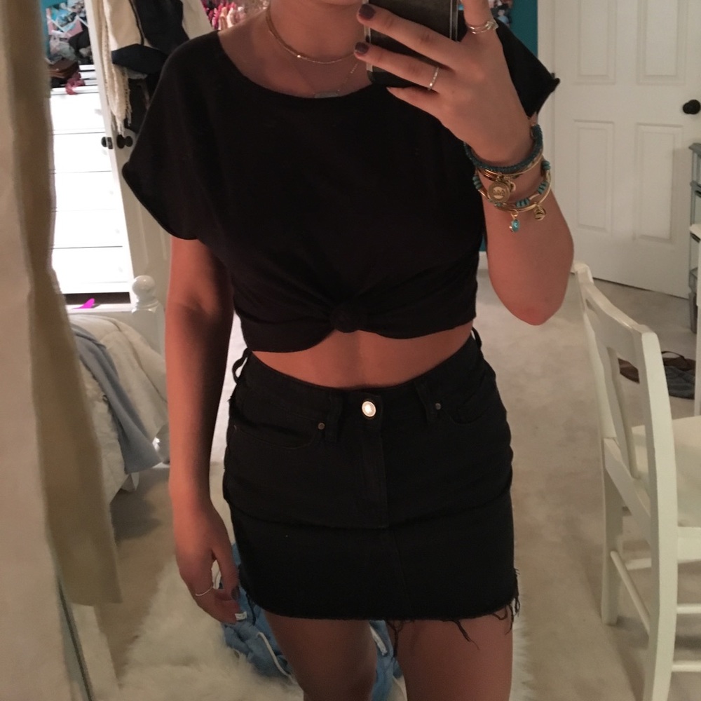 Black off-the-shoulder top