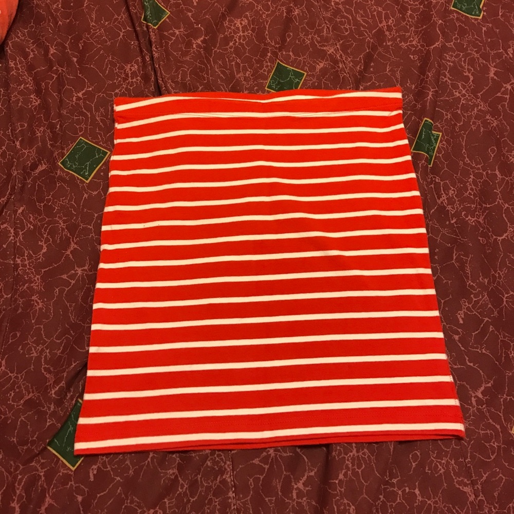 Forever21 Red and White Stripe Bodycon Skirt