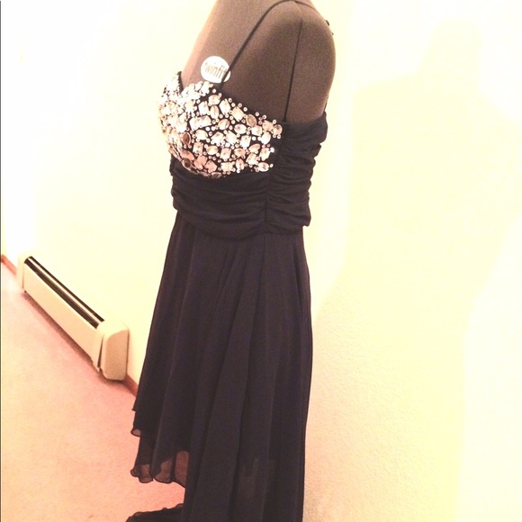 Navy Blue High-Low Dress - Picture 2 of 4