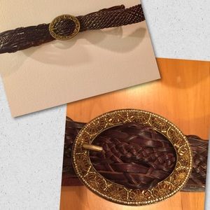 Women's embellished braided belt