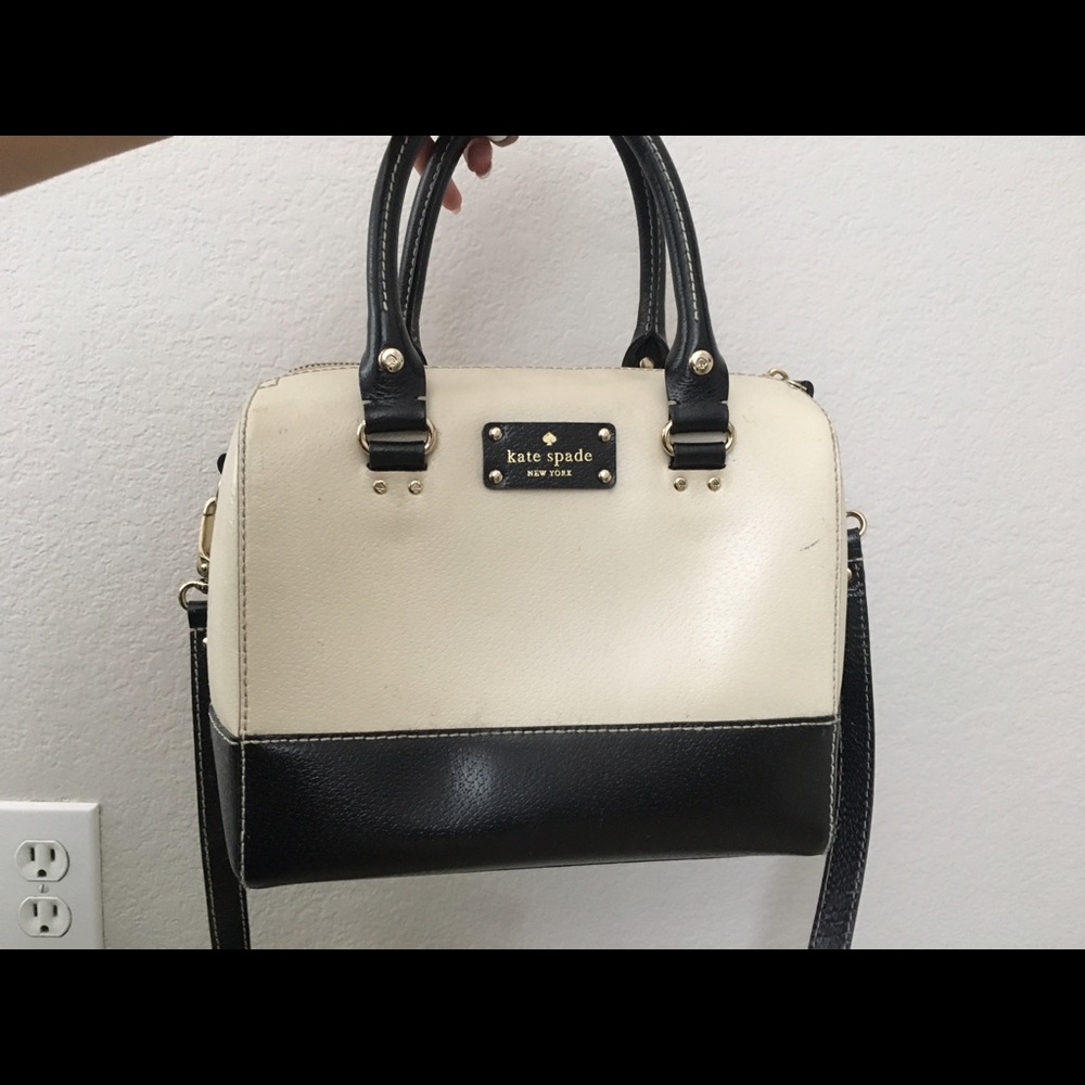 Kate Spade white and black satchel handbag