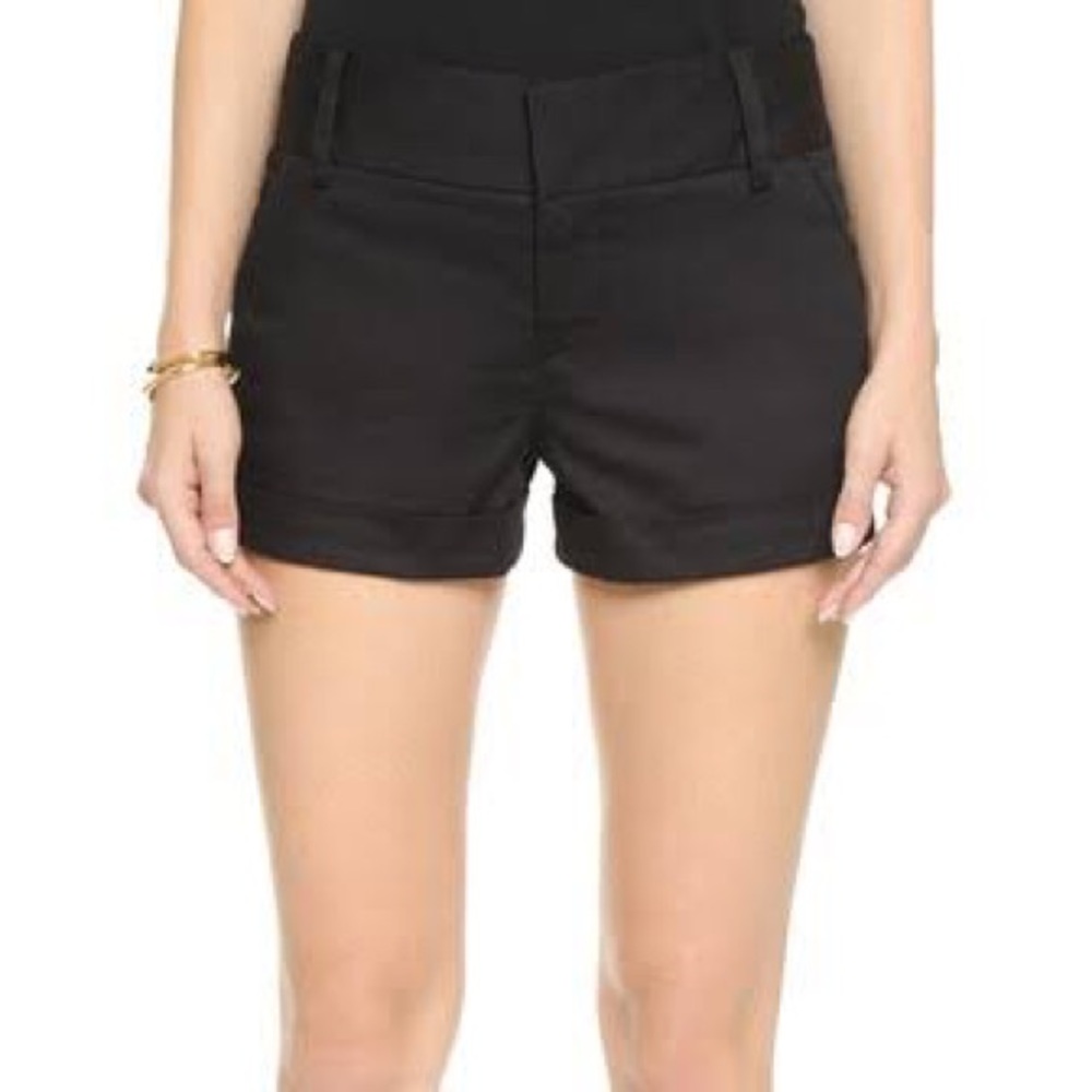Alice + Olivia Black Caddy Cuff Shorts