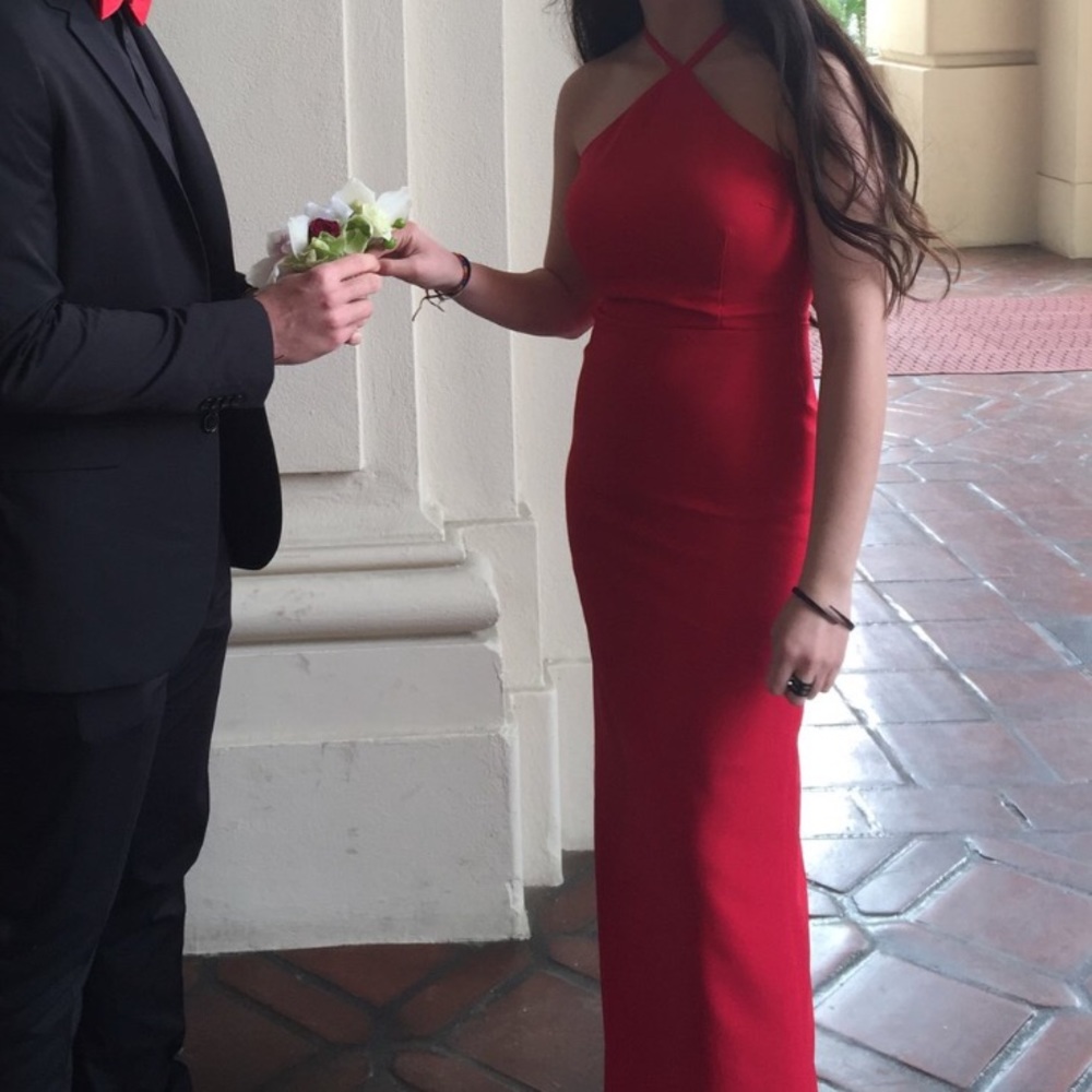 Red Halter Maxi Dress