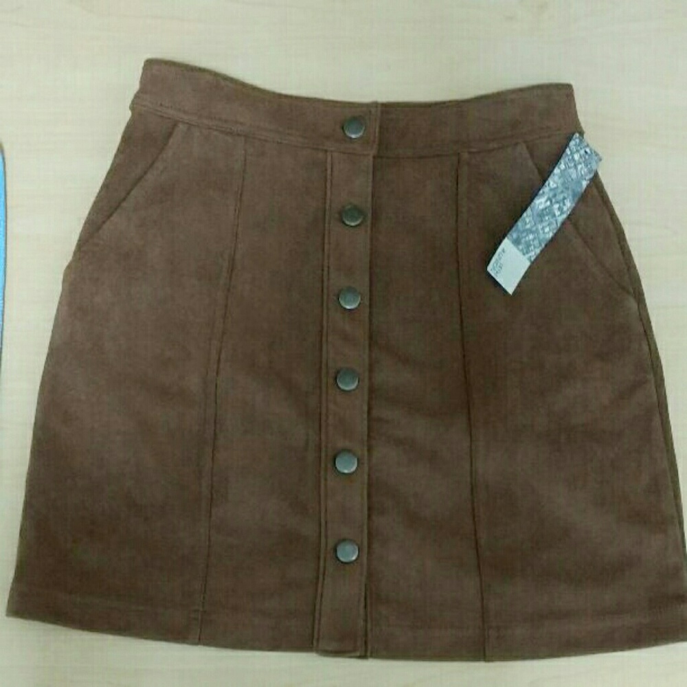 Brown suede skirt