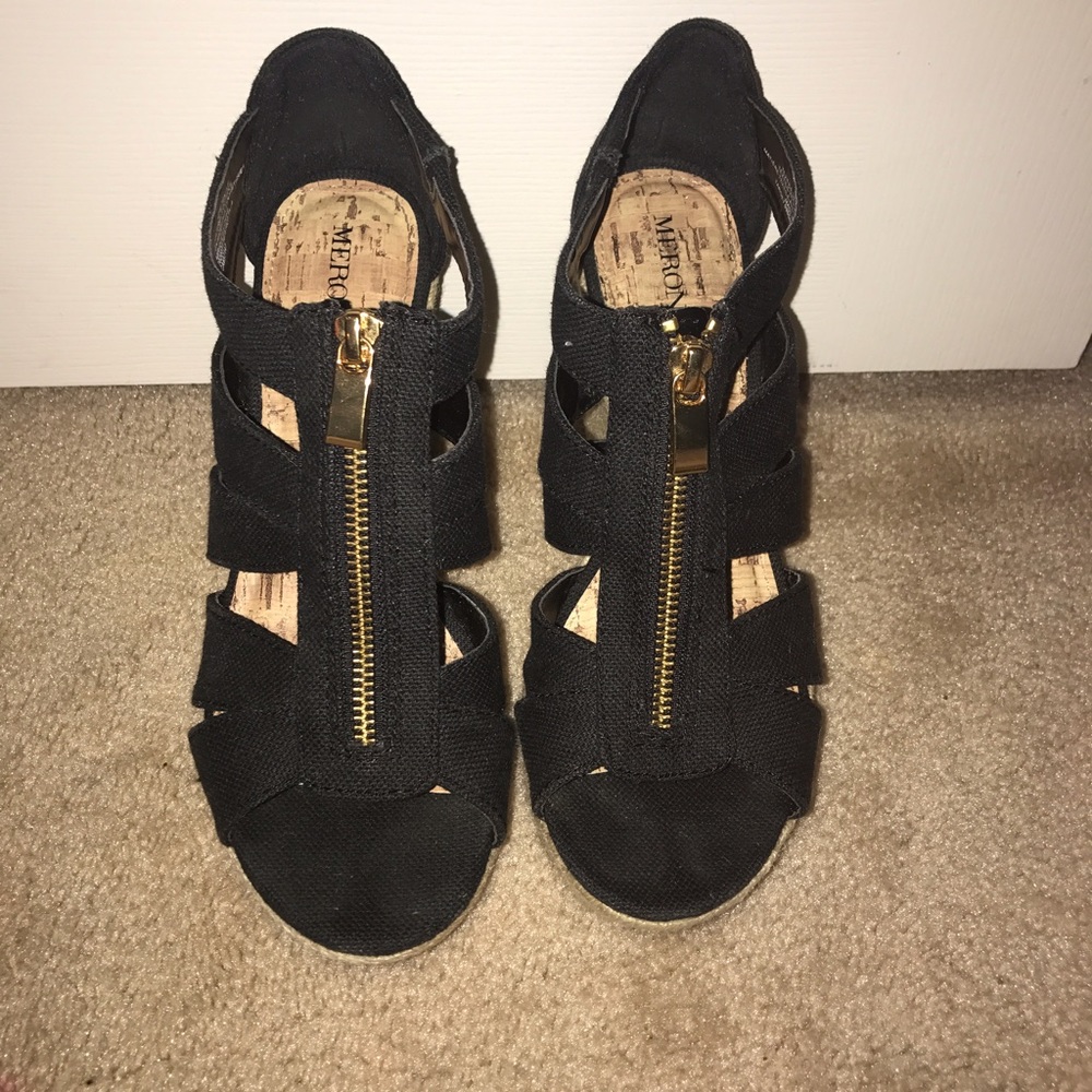 Black Wedges Never worn