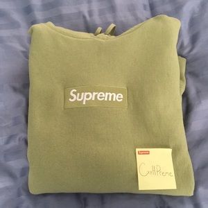Olive Green Supreme Hoodie Brand New Size Medium
