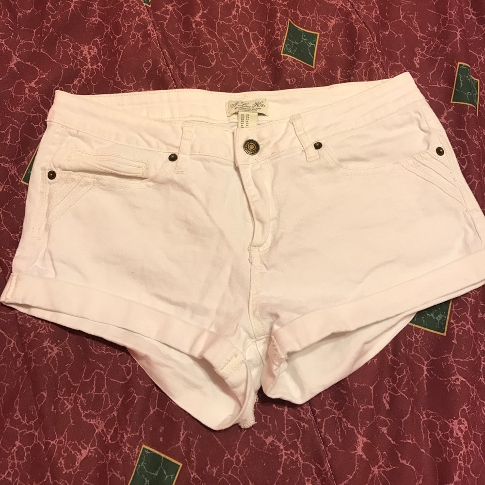 White Stretchy Jean Shorts