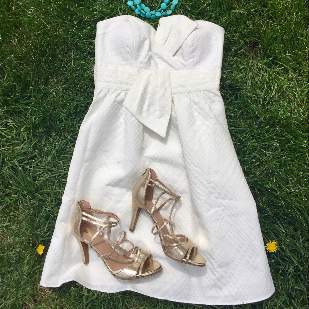 MAX AND CLEO: NWT White Strapless Dress, size 4